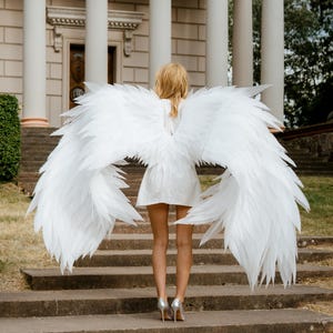 White angel wings for dancing, butterfly wings costume, dance accessory, dance costume, angel wings, movable wings, white wings, cupid wings