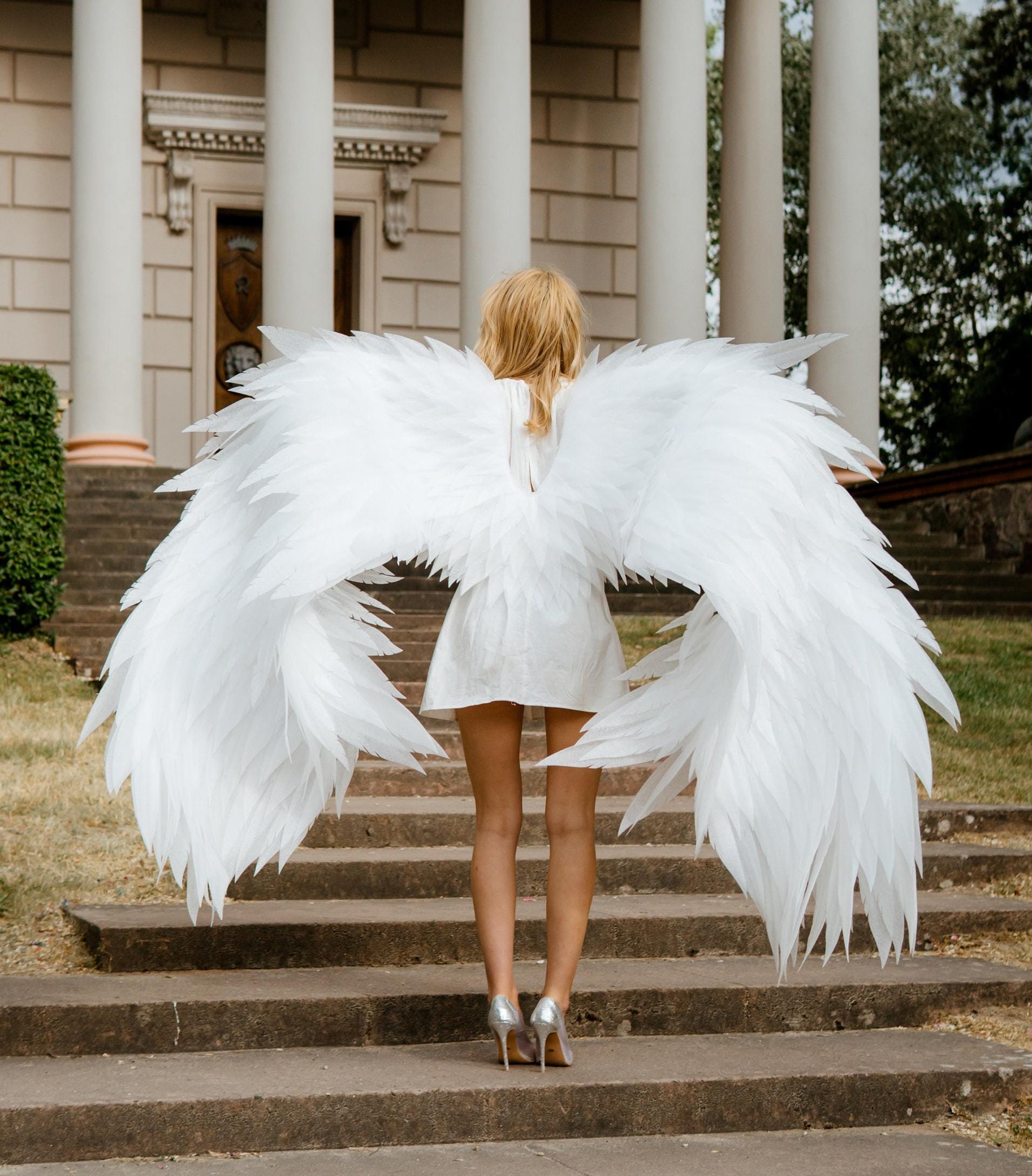 White Angel Wings for Dancing, Butterfly Wings Costume, Dance