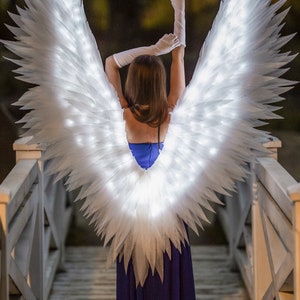 Large white bright wings, glowing wings, white angel wings, wings for costumes