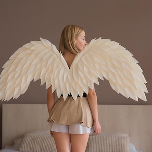 Accessory for photo shoots, angel wings, white cupid angel wings, cosplay wings, costume of an angel, party wings, wings for perfomances