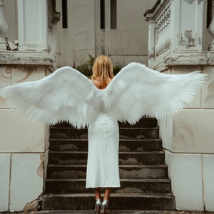 White angel wings, magic wings, wings for a wedding, halloween costume, adult halloween costume, halloween costume women, halloween cosplay