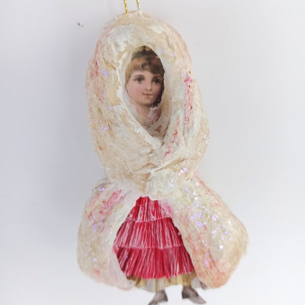 Victorian style spun cotton ornament Hanging Christmas tree figurine