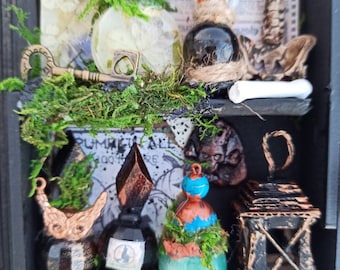 Miniature Formula&#39;s Witch cabinet Potions Box Apothecary cabinet Creepy surprise Gothic Collectible Macabre Halloween spooky haunted mansion
