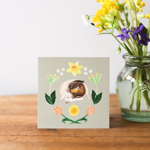 Pâques - carte postale, carte de vœux / Illustration poétique du printemps