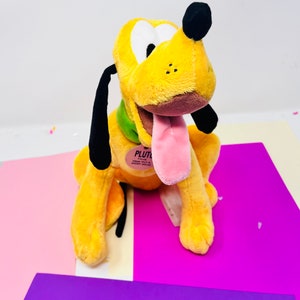 Disney Vintage Pluto Plush with Mickey Mouse, Collectible Character Toy
