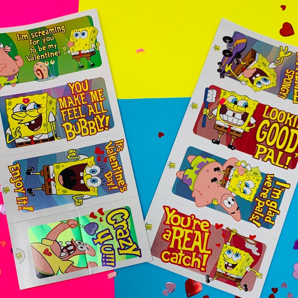 Spongebob Valentine Day Card - Etsy