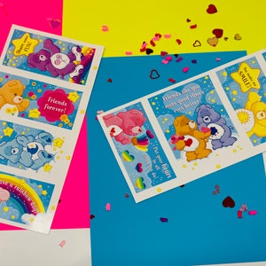 The Care Bears Vintage Valentine Sheet, The Care Bears Vintage Valentine, The Care Bears 1980s, Care Bears Vintage Stationary