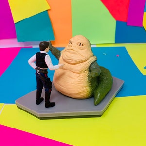 Han Solo and Jabba the Hutt Vintage Toys, Vintage Star Wars Toy Display