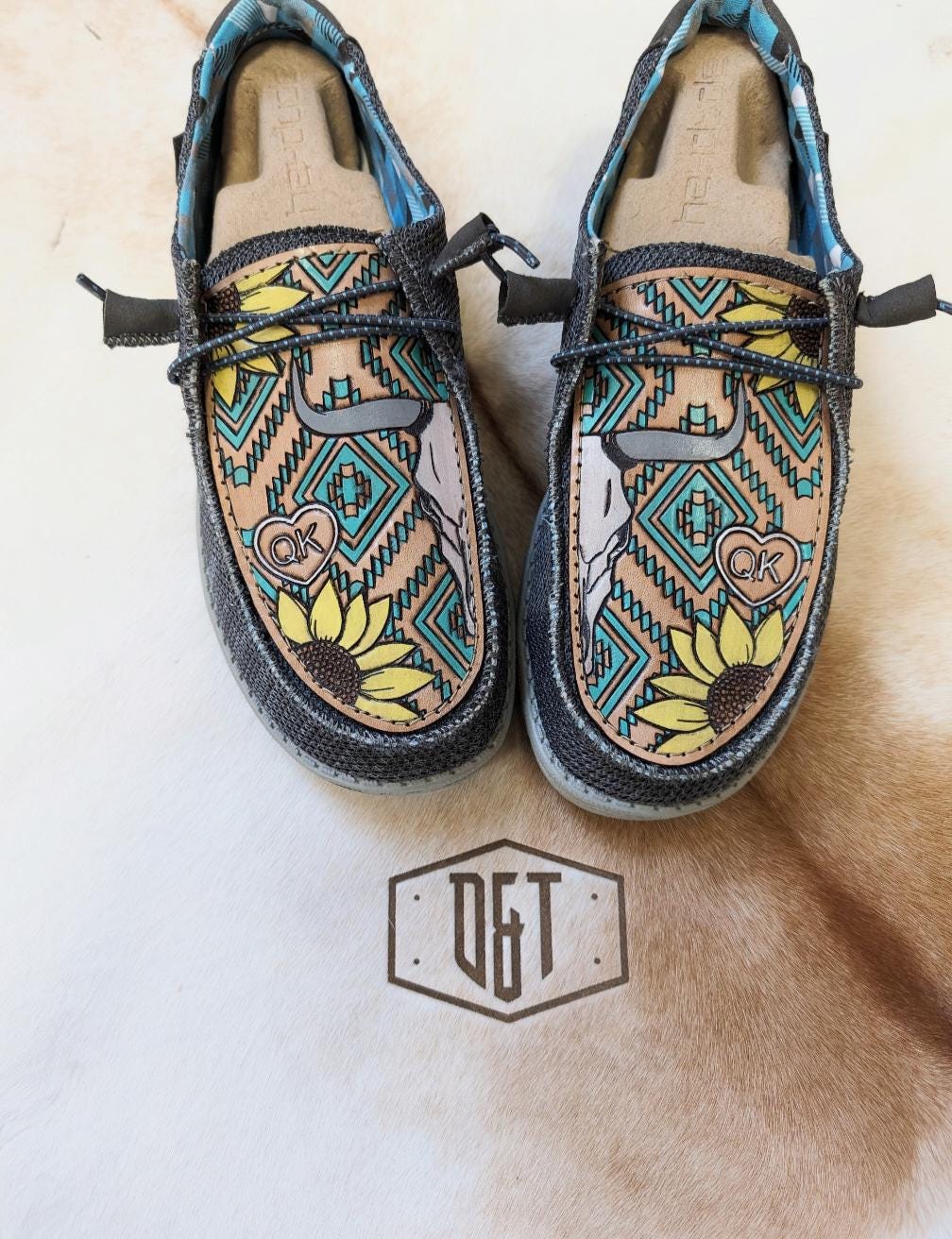 Dude Shoes Custom Tooled Leather Hey Custom Hey Dudes Mens Aztec