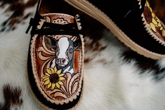 Custom Sunflower Cow Hey Dude Shoes - Womens Mens Girls Boys