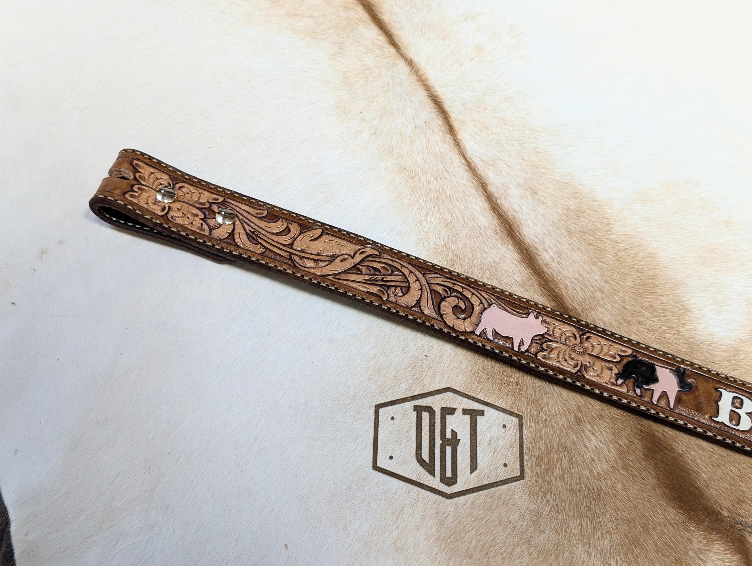Custom Hand Tooled Leather Belt: Personalized Western Belt