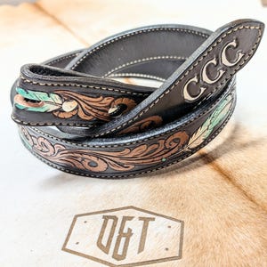 Custom Tooled Leather Belt - Custom Name Belt - Leather Belt - Western Belt - Mens Belt - Women&#39;s Belt