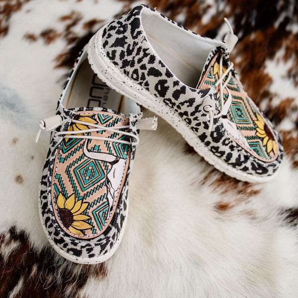 Custom Tooled Leather Hey Dude Shoes: Western Style