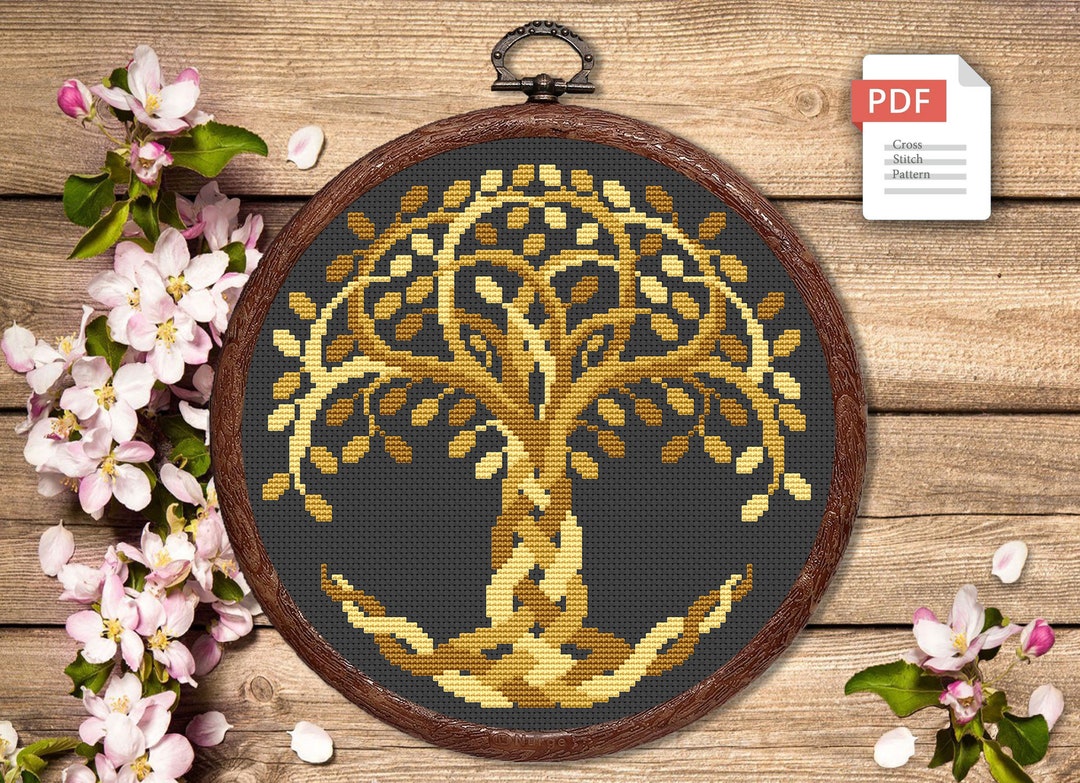 Tree of Life Cross Stitch Pattern, Yggdrasil Cross Stitch Pattern