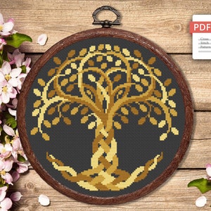 Tree of Life Cross Stitch Pattern, Yggdrasil Cross Stitch Pattern, Folklore Cross Stitch Pattern, Tree of Life Patterns #oth010