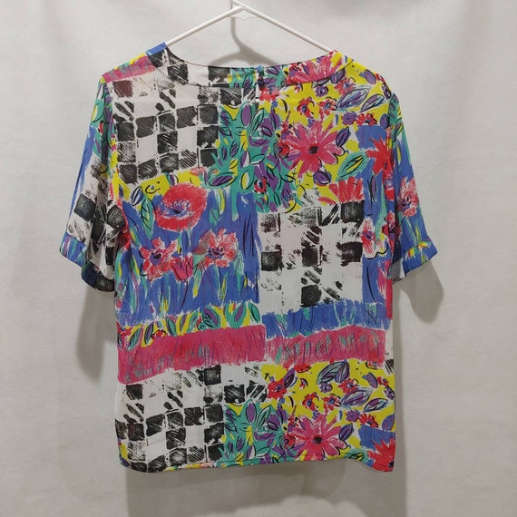 Vintage Jaeger Sheer Abstract Blouse - image 2