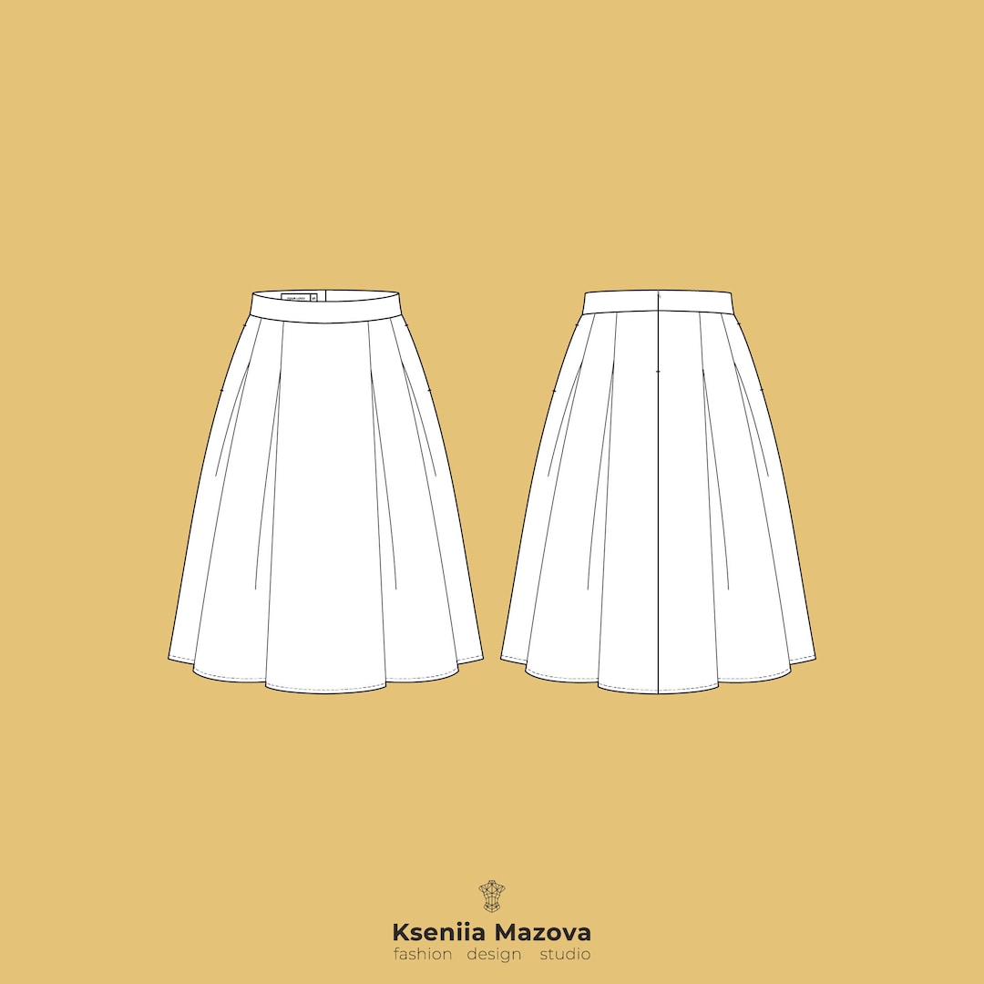 Pleated Skirt Technical Drawing Tunersread Pleated Skirt Technical Drawing Tunersread