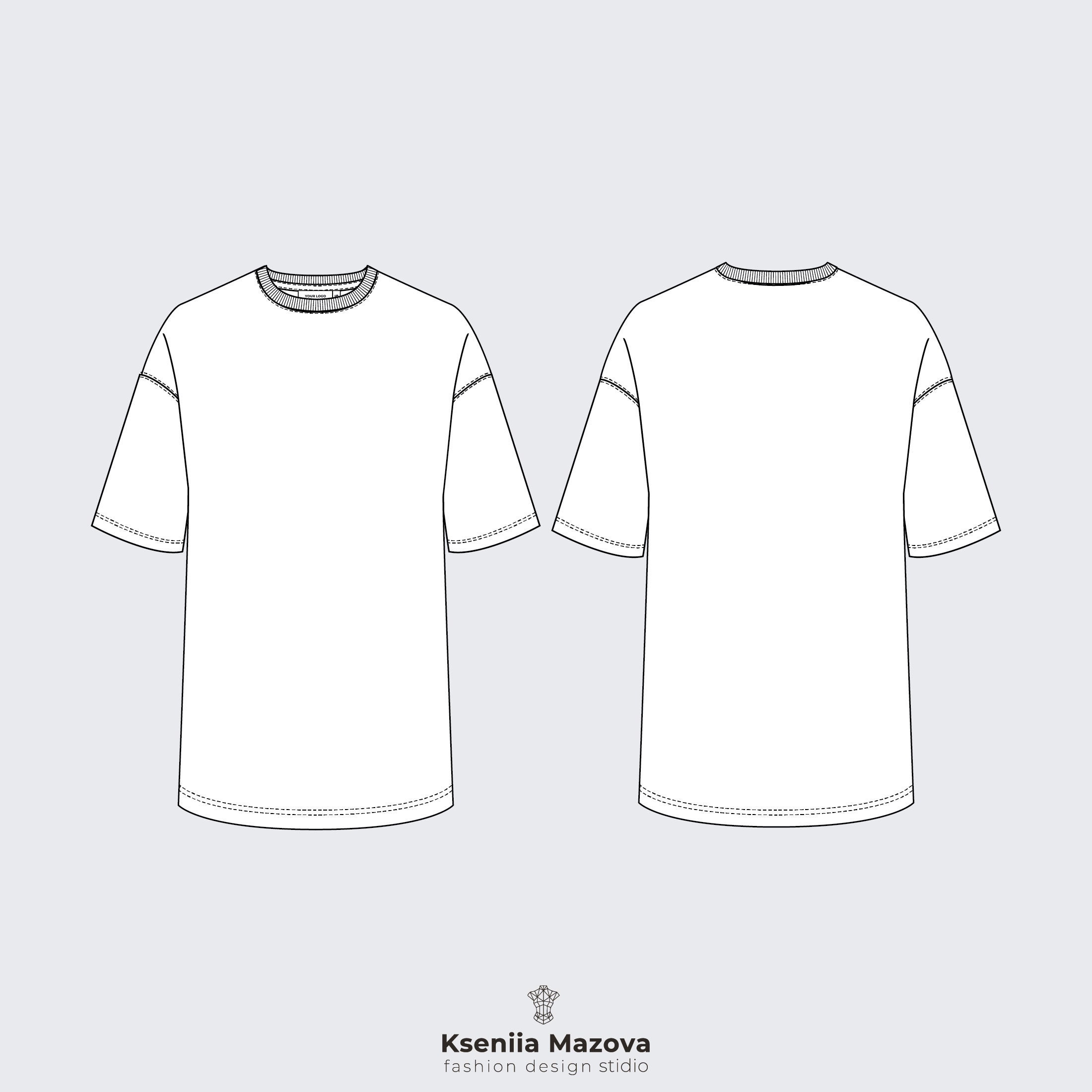 T-shirt, Flat Fashion Sketches, Apparel Template, Fashion Flat ...