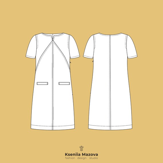 Dress Flat Sketch Dress Flat Sketch