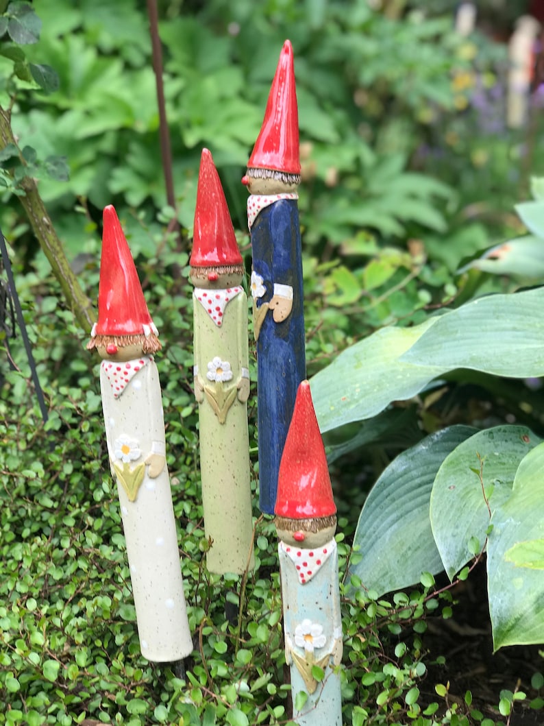 Handgetöpferte Wichtel für den Garten Dekoration Etsy