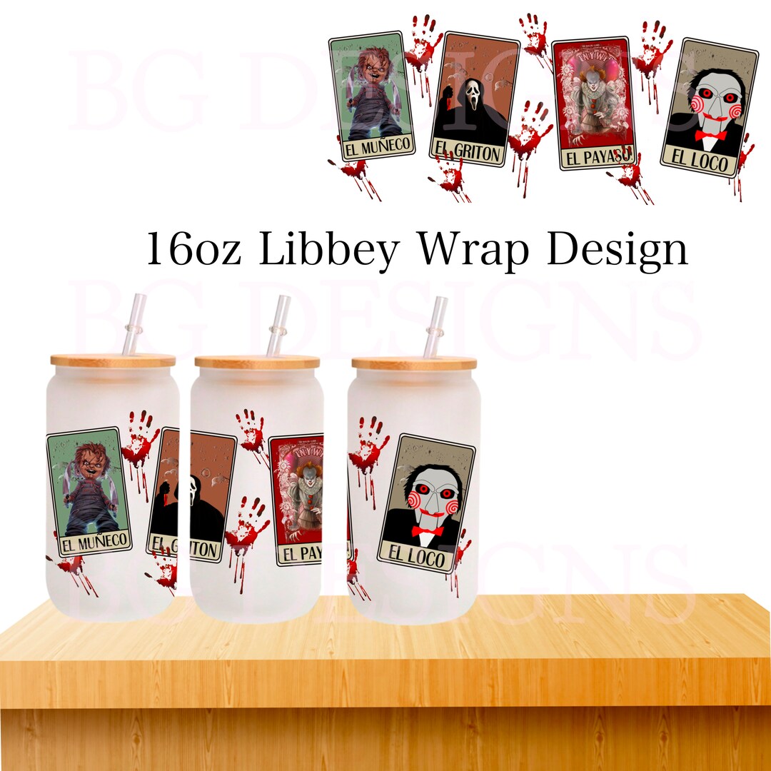 Halloween Characters Tarot Cards Libbey Cup PNG Filespanish Chucky