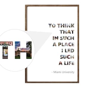 Miami University &quot;To Think&quot; Quote Poster | Digital Download