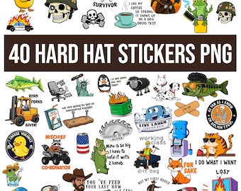 40 Sarcastic Blue Collar Digital File Bundle Funny | Hard Hat, Toolbox, Work Gear Stickers | png, pdf, svg | Instant Download