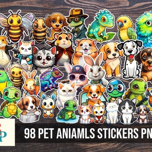 Pegatinas de paquete de animales de compañía lindos, paquete de pegatinas png, pegatinas imprimibles, diseños de pegatinas, pegatinas png, descargas de pegatinas, pegatina cricut