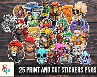 Cool Sticker Bomb bundle for Luggage Laptop Skate Car -Printable Sticker-Print and Cut Sticker