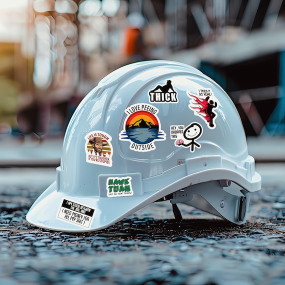 233 PCS Funny Hard Hat Stickers For Adults - Waterproof Blue Collar Humor For Toolbox, Helmet, Water Bottle