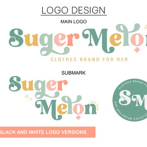 Colorful Logo Design - Bright Logo Design - Coach Logo - Small Business Logo - Boho Logo - Retro Logo - Logo Design For Business - SM01