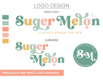 Colorful Logo Design - Bright Logo Design - Coach Logo - Small Business Logo - Boho Logo - Retro Logo - Logo Design For Business - SM01