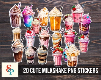 Cute Milkshake PNG stickers, sticker png bundle, printable stickers, sticker designs, stickers png, sticker downloads, sticker cricut