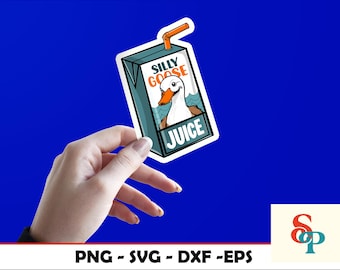 Silly Goose Juice SVG and PNG, Funny Goose Sticker For Laptop svg , Water Bottle, Hydro flask, Phone, Hard Hat svg , Computer, Gift, svg