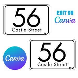 Op de afbeelding: Een wit bord met zwarte tekst en een zwarte rand. Het bord staat "56 Castle Street".