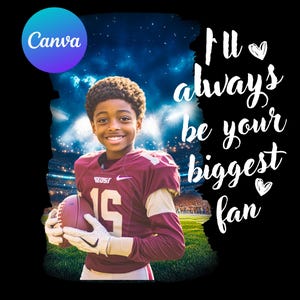 Football Poster Canva Template | Sports Background & Digital Backdrop For Senior Sports Poster, Memory Mate, Football Banner, And Portraits