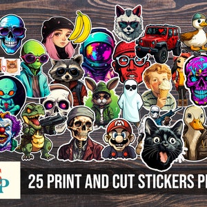 Cool Sticker Bomb bundle for Luggage Laptop Skate Car -Printable Sticker-Print and Cut Sticker