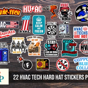 HVAC TECH Hard Hat Stickers png Toolbox Decals, Hardhat Sticker png , Heating and Air Conditioning png , Refrigeration png , hvacr png, PNG