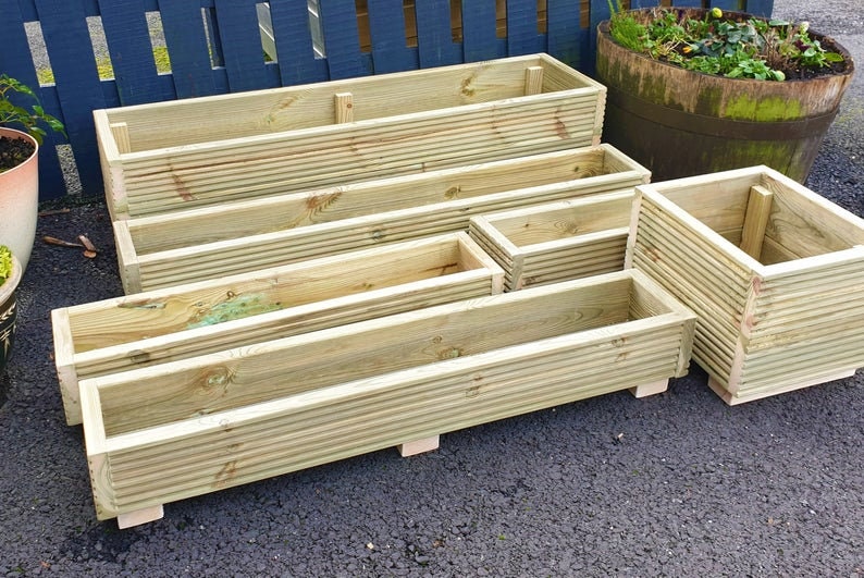Large Deck Planter Box Wooden Planters For Outdoors 120cm Etsy