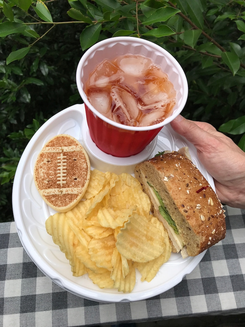 Set of 6 Cup Holding Picnic Plates Reusable Dishwashersafe Etsy