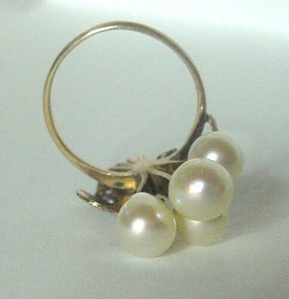 Antique Victorian 14k Yellow Gold Seed Pearl Shea… - image 6