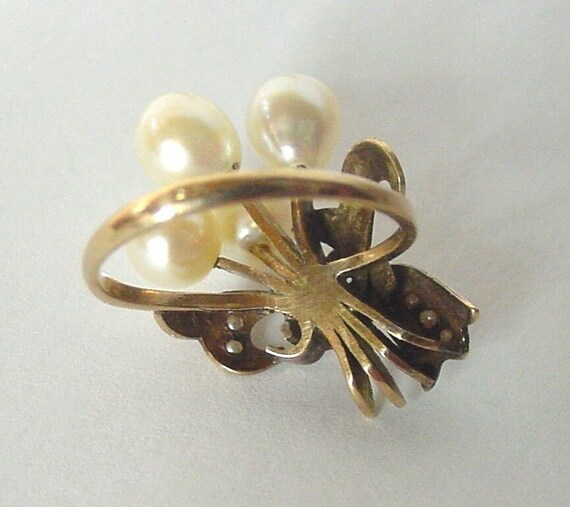 Antique Victorian 14k Yellow Gold Seed Pearl Shea… - image 4