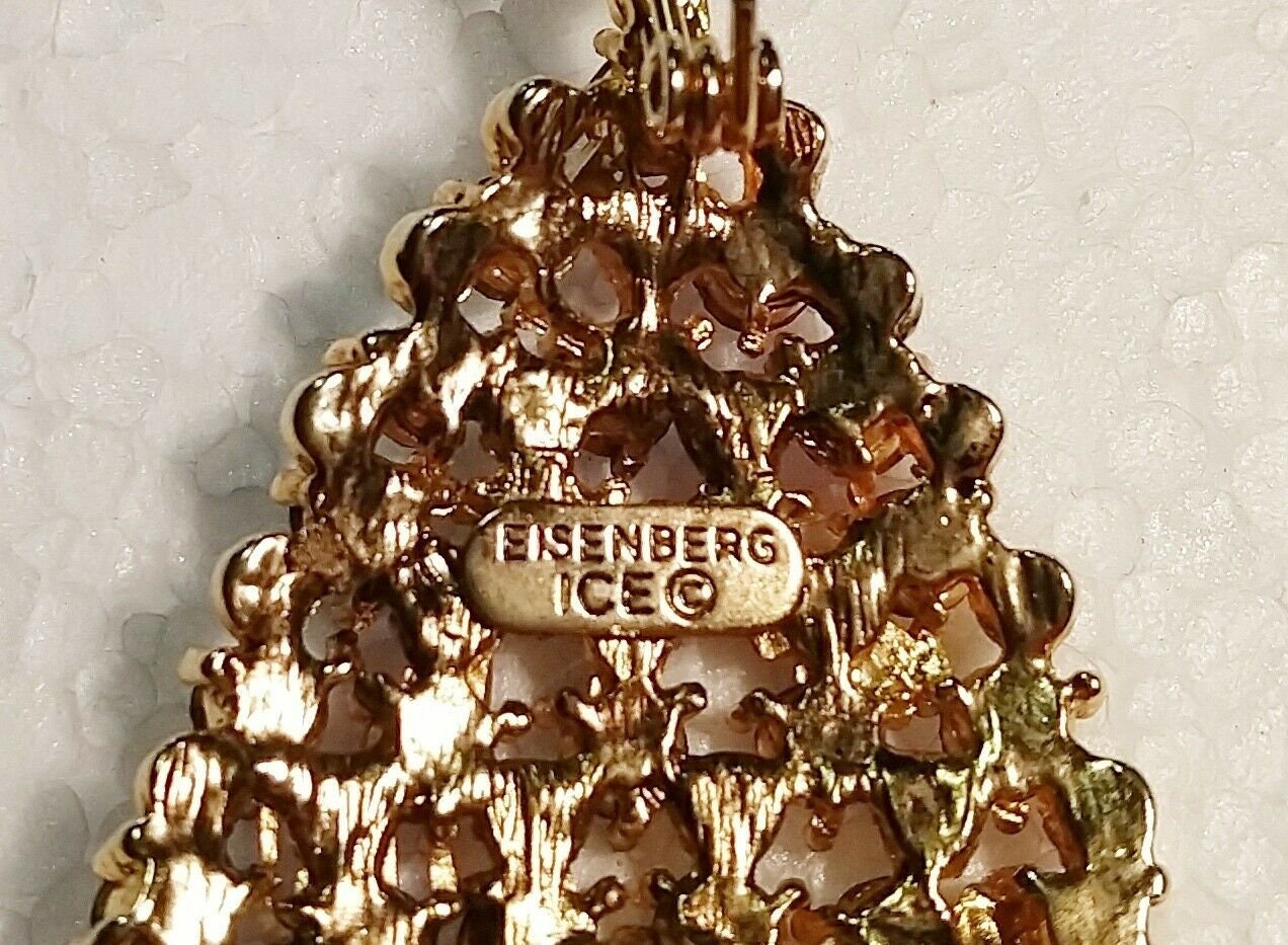 EISENBERG ICE Crystal Christmas Tree Pin Brooch Multi Color 1 Etsy