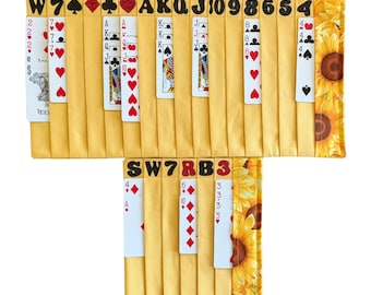 Ensemble organiseur de cartes de samba - tournesols ensoleillés, tissu en coton, poches étiquetées