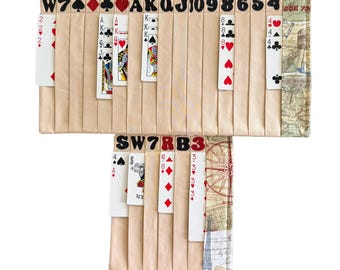 Ensemble de tapis organiseur de cartes de samba - voyage autour du monde, tissu en coton, poches étiquetées