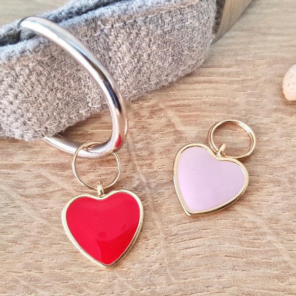 Charme de collier de coeur d’amour | Accessoire pour chien coeur | Charme de la Saint-Valentin pour chat | Bijoux pour animaux de compagnie Love Heart | Charmes de chien de fille