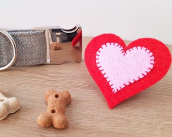 Love Heart Collar Accessory | Heart Dog Collar | Valentines Day Dog Outfit | Love Heart for Pets | Valentine Day Dog Gift