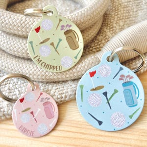 Médaille d'identité pour chien de golf | Médaille personnalisée pour animal de compagnie de golf | Médaille pour chien personnalisée sur le thème du golf