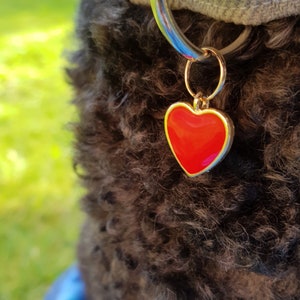 Love Heart Collar Charm | Heart Dog Accessory | Cat Valentines Day Charm | Love Heart Pet Jewellery | Girl Dog Charms image 3