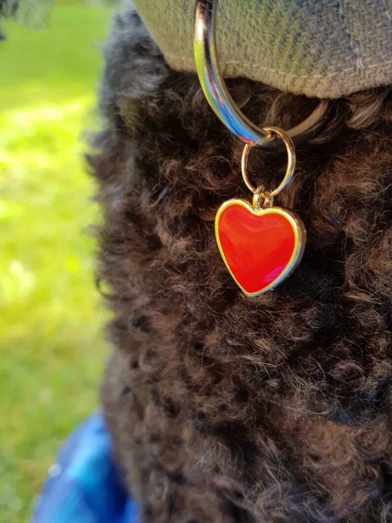 Love Heart Collar Charm | Heart Dog Accessory | Cat Valentines Day Charm | Love Heart Pet Jewellery | Girl Dog Charms image 3